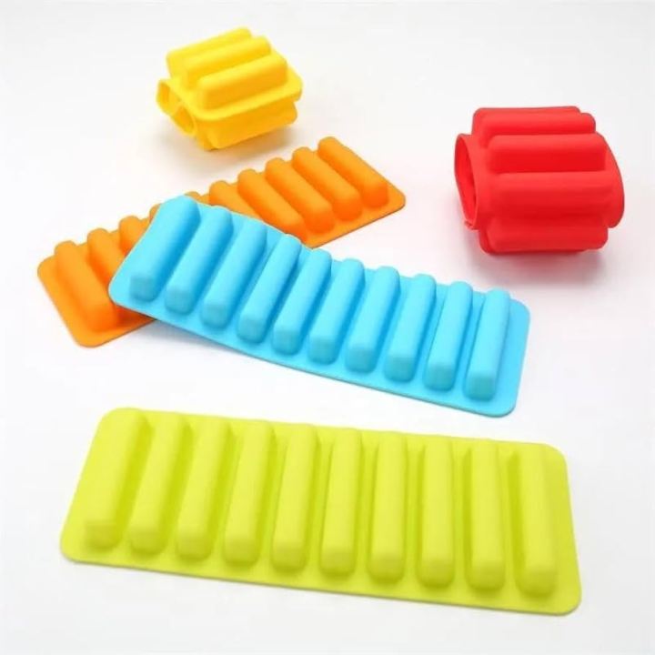 Long Strip Silicone Moulds 10 Grid Silicone Ice Cubes Tray Mold Non ...