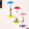 3-Piece Multicolor Umbrella Wall Hook Set - Key Holder, Decorative Storage. 