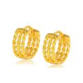 Wholesale --- 24 K Pure Gold Plated Twists Hoop Earrings for Women Fashion Jewelry. 