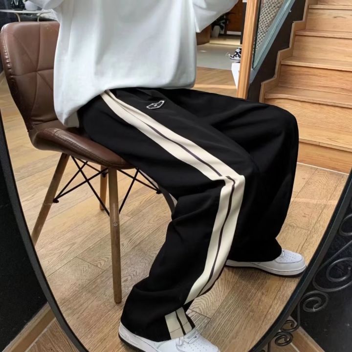 Black2023Year%20Sweatpants%20Men's%20Straight%20Loose%20Side%20Striped%20Spring%20and%20Autumn%20New%20Casual%20Pants%20Track%20Pants%20-%20Image%202