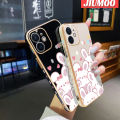 JIUMOO For Infinix Smart 6 HD Smart 6 Plus Smart 7 Case Cartoon Cute Bunny Luxury Plating Phone Cases New Square Edge Pattern Silicone Soft Casing Camera Lens Protection Shockproof Cover. 