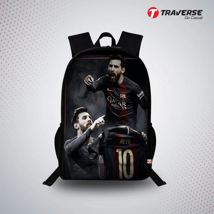Traverse  Messi theme Backpack for Boys & Girls. Large dual compartment bag Bags hand bag for girls bags for girls