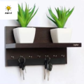 Wood Wall Mounted Key Holders Display 7 Hooks Shelf Wenge Captiver Display Stainless Steel Hooks , Wall Mounted Wooden Key Holders with Shelf Wenge Decorative Multipurpose Hanging Rack , Pack of 7 Hooks , Wenge. 