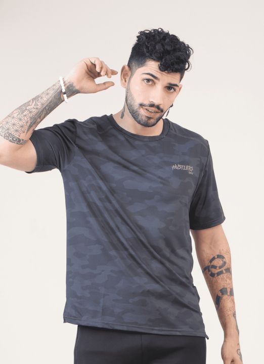 Pro Camo T-Shirt Athlete Regular Fit Tee from Hustlers is synonymous with peak performance unique blend of 4-way stretch and lightweight materials