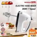 RAF Hand Mixer Electric Egg Beater 7-Speed Handheld Mixer with Stainless Steel Beaters, Powerful Motor for Cake, Cream, Eggs & Baking, Lightweight Kitchen Mixer, Easy Grip Design, Multi-Speed Control, Fast Mixing, Whisking & Beating, Compact Home Baking T. 