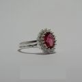 Pure Italian 925 Silver ( Chandi ) Stone Zircon Ladies Ring. 