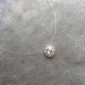 Zircon Pendant Shiny Choker For Women Fishline Necklace Transparent Invisible Line. 