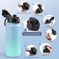 2 Piece Auto Spout Lid Replacement Wide Mouth Lid with Button Lock for Hydro Flask Wide Mouth 12, 16, 18, 20, 32, 40, 64Oz,. 