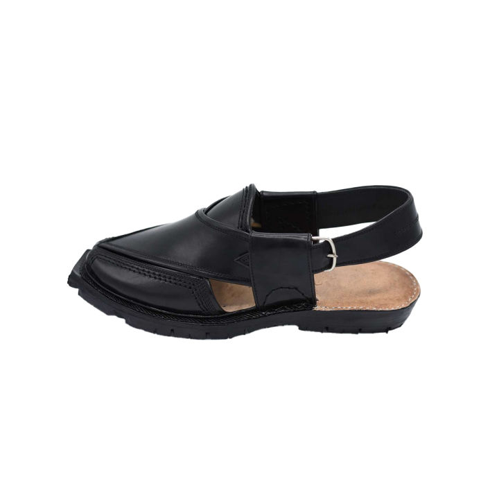 original quetta   norozi chappal black with double tire sole black norozi black chappal