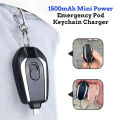C-Type Mini Key Chain Powerbank Portable Smart Phone Key Chain Power Bank Android Emergency Charger With Type-C Pin Portable Charger Compatible With Android iOS 1500Mah key Chain Powerbank. 