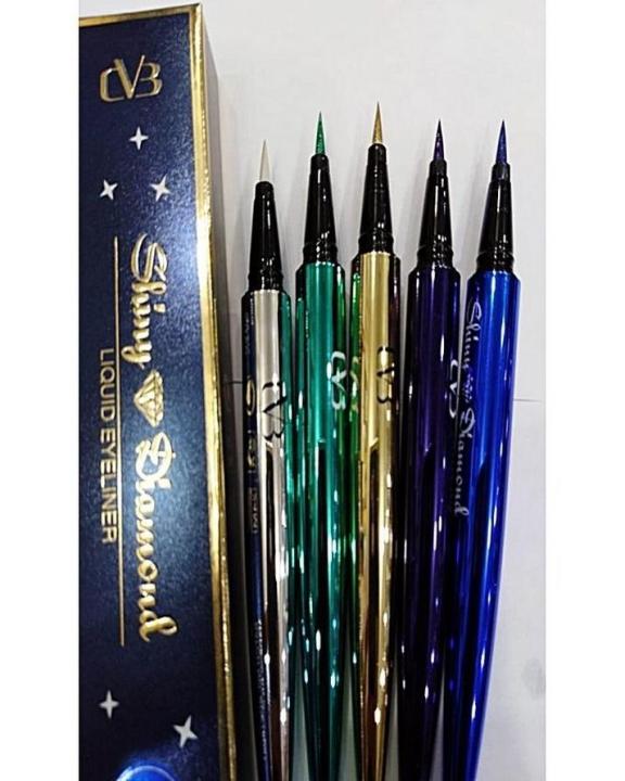Diamond Eyeliners Pack of 5 Colors CVB Shiny Diamond Liquid Eyeliner 1.5g x 5 colors / Long Lasting Liquid Shinny Eyeliner