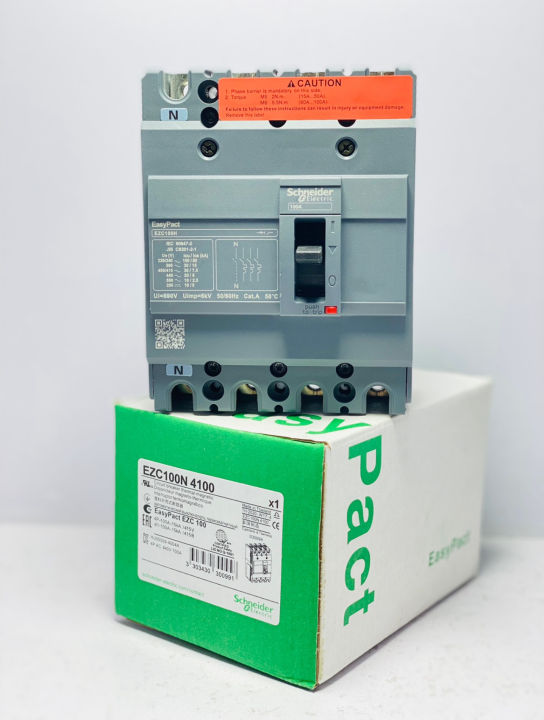 MCCB 100A 4 Pole 25KA Schneidier AC Breaker | MCCB 100 Amp 4 Pole Breaker For Solar and Utility |  4-Pole Breaker 100A  Circuit Breaker