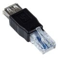 Female USB A to Male Ethernet RJ45 Plug Adapter New. 