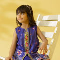 Sapphire Kids - Girls 2 Piece - Printed Dobby Suit - Dress for Girls. 