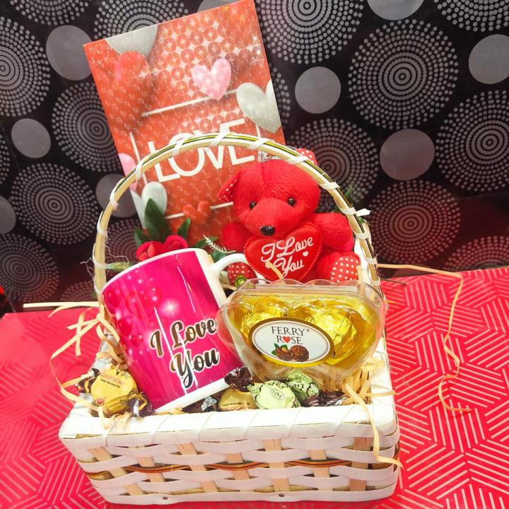 love basket gift for lovers  , gift for love , gift for husband , gift for wife , girlfriend , boyfriend gift for boys , gift for girls , chocolate basket for gift valentine day gift basket