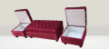 Modern Storeage Set Puffy Elegant Designe 1 Seater Fabric Red Velvet Colour {{Special Offer Available }}. 