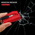 【Footprint】 Portable Car Safety Hammer Spring Type Escape Hammer Window Breaker Punch Seat Belt Cutter Hammer Key Chain. 