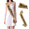 Happy Birthday Black Golden Sash. 