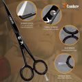 CANDURE Hairdressing Barber Thinning Hair Scissor for Professional Hairdressers Barbers Stainless Steel Hair Cloth Cutting -Silver Black 6 inch & MultiColored 6.5 inch- Salon Tailors Crafting Men Women Children Beauty Export Best Quality Home Use 6” 6.5”. 