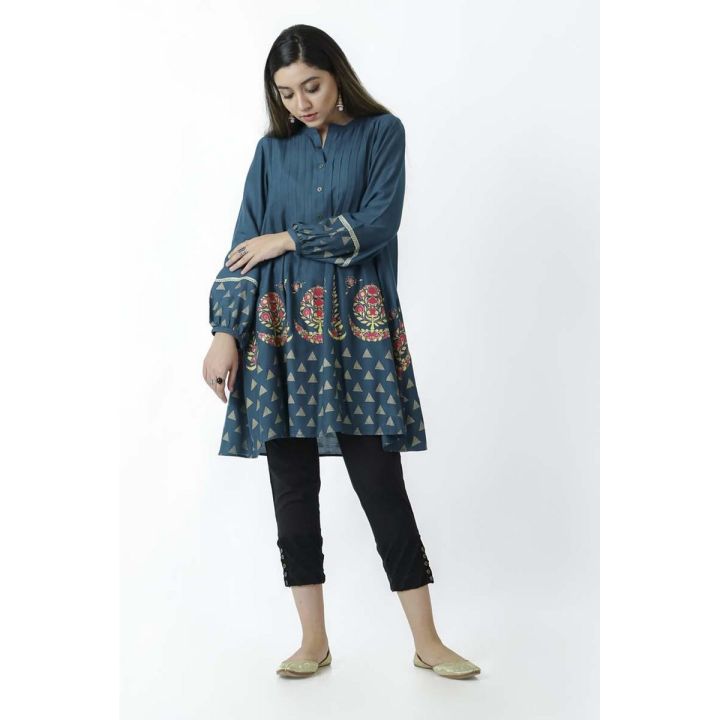 EGO Fall Collection 2019  Peacock  Teal Cotton Kurti For Women