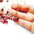 Rose Petal and Gold Foil Resin Bezels Pendants Neclaces. 
