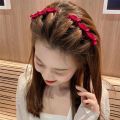 Women's Flocking Braided Hair Clip Korean Double Layer Bangs Hairpin. 
