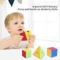 Set of 3 Rubik's Cubes (2x2 , 3x3)and Pyramid - Innovative and Classic Rubix cube - Smooth and 3D Shape -  Brilliant Strategies For Beginners and Advanced Cubers. 