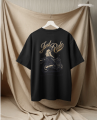 Printed Oversized Drop Shoulder "Just Ride" Bike black T-Shirt for Men | Glitzo Streetwear | Trendy Summer Graphic Tee. 
