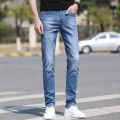 All Size Men_s  Stretch Jeans High Quality Stretch Casual Pants Fashion Blue Slim Denim Mens Jeans. 