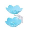 Double Layer Flower Shaped Soap Tray Removable Soap Dish Non- Slip Storage Self- Adhesive Bathroom Accessories. 
