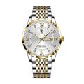Men Watch Stainless Steel Push Button Hidden Clasp Waterproof Luminous Date Week Sport Wrist Watches. 