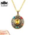 Carat Unisex Thanos Gauntlet Power Stone Rhinestone Charm Necklace. 