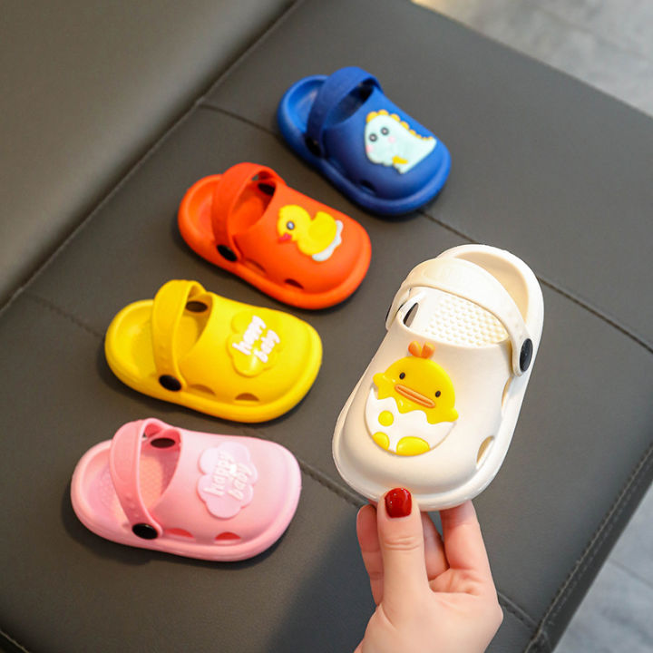 Children's Slippers Summer New Cute Cartoon Baby Girl Shoes Boys Soft Bottom Non-Slip Home Bathroom Slippers