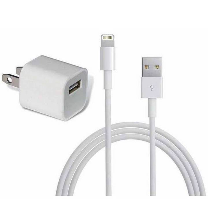 Original Genuine USB Wall Charger Cube Power Adapter,Plus Lightning Charging cable for Apple iPhone iPod 5 6 7 8 Plus X