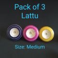 (Pack of 3) Medium Wooden Hand Made with Rope Lattu Tornado Top Spinning Top Latto/ Latto/ Lato/ Latu. 