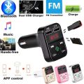 Bluetooth-compatible FM Tran_s_mitter Hands Free Car Kit Car Styling MP3 Music Player TF Flash Music 5V 2.1A USB Charger 12V-24V. 