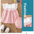 Children's Printed Princess Dress Baby Girl's Cotton Wrap One-piece Dresses. 