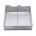 High-Quality Square Cake Baking Mold Galvanized Steel 4 X 4 Inch. 