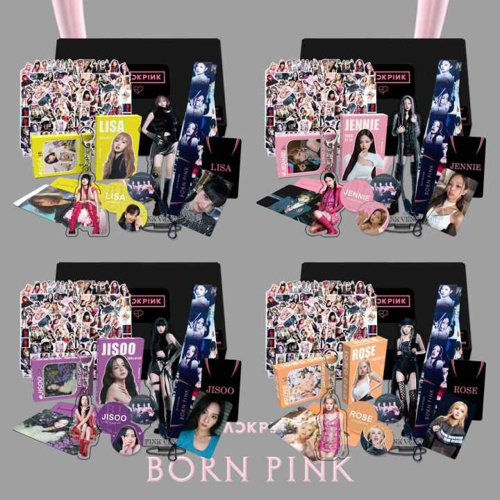 BLACKPINK Gift Box Jisoo Rose Personal Style Peripheral Standee Stickers Mini Truck Suit Lanyard Keychain