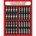 4 Different Finger Designs    Mehndi Stencils Stickers   Hand Bridal Sticker. 
