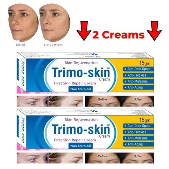 Pack of Two Best Kojic Acid ⭐⭐⭐⭐⭐ Top-Rated Trimo Skin Creams: The Best Whitening Creams Two (2) for Face, Scar Removal, Acne, Hand, Foot, and Pigmentation With Kojic Acid Non Steroidal For All Skin Types - Girl & Women