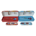 Double Compartment 2 in 1 Car Shape Metal Pencil Box for Girls and Boys Assorted Color and Design. 