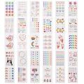 1 Sheet Random Style Waterproof Small Simple Line Letter Tattoos Sticker /Water Transfer Mixed Style Stickers/Body Art Temporary Tattoo for Men and Women. 