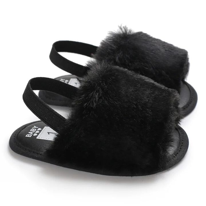 Newborn Toddler Baby Girls Summer Sandal Shoes 6 Style Fur Solid Flat With Heel Outfit 0-18M