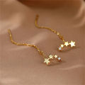 Trend Long Wire Tassel Thread Chain Climb Star Heart Beads Pendants Drop Earring Layor. 