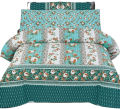 Doublebed Bed sheets Set King Size- 100% Salonika Cotton Bedsheets Double bed King- Printed Design Bedsheet Sets with Pillow Cover. 
