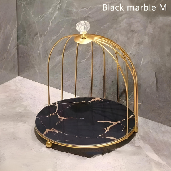 "Golden%20Cage%20Cosmetics%20Storage%20Rack%20-%20Multi-Layered%20Marble%20Effect%20Acrylic%20Makeup%20Organizer"%20-%20Image%202