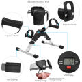 Foldable Mini Exercise Bike Pedal Exerciser – Under Desk Portable Cycle for Arm & Leg Workout – LCD Display – Home Gym, Therapy, Cardio & Strength Training. 