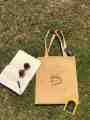 Golden Tote Bag - Cat Embroidery  Hand Made Women's Bag for Laptop & Books with large capacity   Shoulder Bag , laptop bag, University bag , Female handbag , Shopping bag with pocket inside and Front side  Special for college ,university & office. 