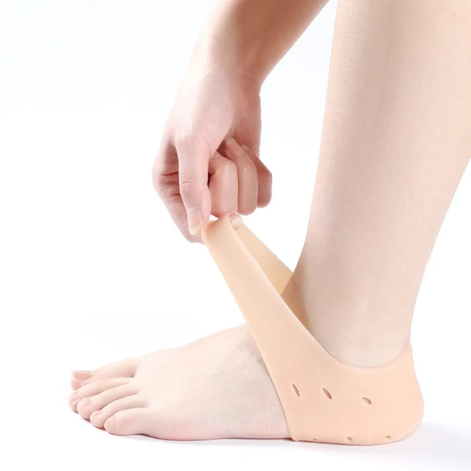 Pair (4 PCS) Silicone Gel Heel Crack Protector Anti Crack